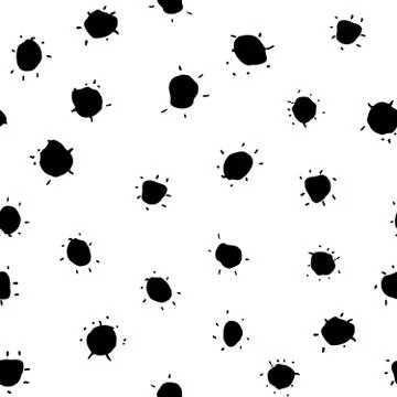 Sun abstract sketch Doodles seamless pattern, hand drawn vector illustration Stock Illustration