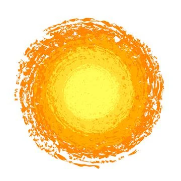 Sun, abstraction of a circle, grunge round shape, grunge banner loose, torn y Stock Illustration