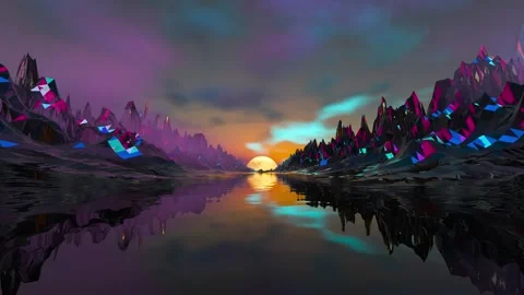 Sun abstraction moving background motion crystal sunrise sunset horizontal 01 Stock-Footage 306772162