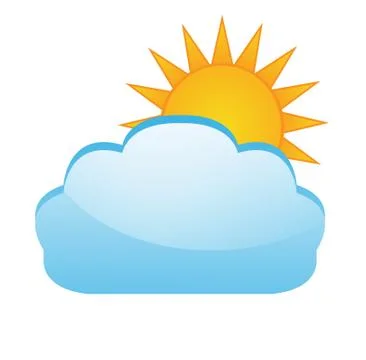 A sun after a cloud on a white background Stock Illustration