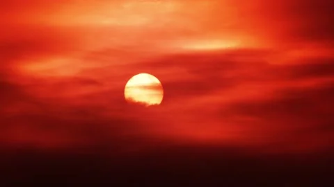 The sun against the background of purple clouds. Stock Footage 141112267