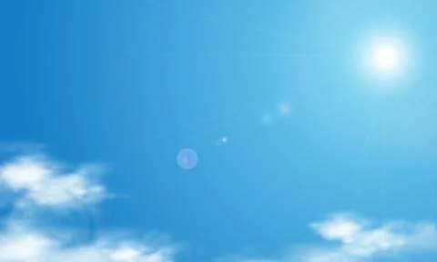 Sun against the blue sky Stock Illustration