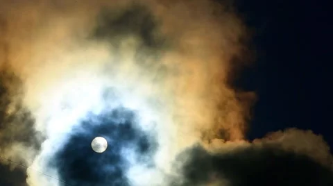 Sun against a cloud, dramatic cloudscape Stock Footage 56753474