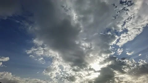 Sun among clouds light curtains diffuse background Stock Footage 161097248