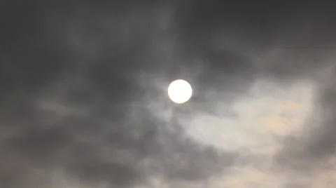 The sun among gray clouds Video stock 46272104