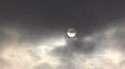 The sun among gray clouds Stock Footage 46272179