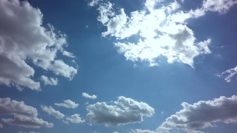 Sun And Blue Sky With Clouds. Summertime Time Lapse, Stock Footage 106194441
