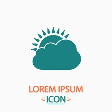 Sun and cloud computer symbol Illustrazione stock