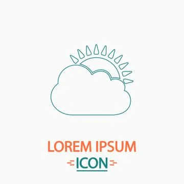 Sun and cloud computer symbol Stock Illustration