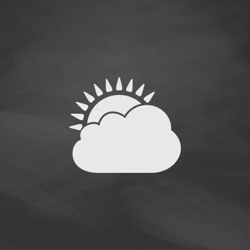 Sun and cloud computer symbol 스톡 일러스트