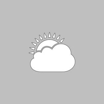 Sun and cloud computer symbol 스톡 일러스트