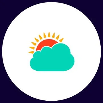 Sun and cloud computer symbol Illustrazione stock