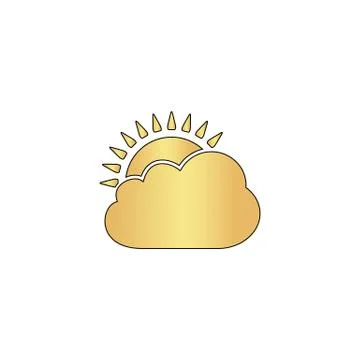 Sun and cloud computer symbol Stock Illustration