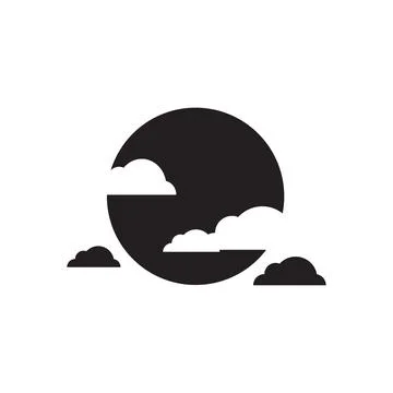 Sun and cloud icon design template isolated Stock Illustration