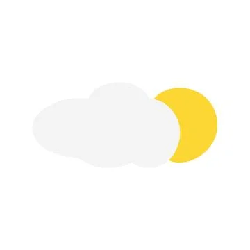 Sun and cloud icon in flat color style. Weather meteorology forecast. resources Stock Illustration