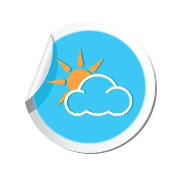 Sun and cloud icon Stock Illustration