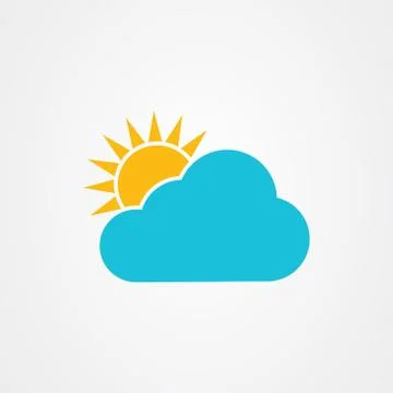 The sun and cloud icon Illustrazione stock