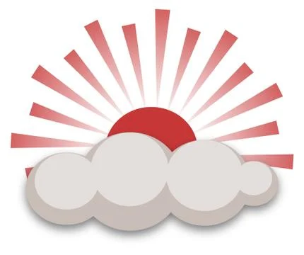 Sun and Cloud Stock Illustration