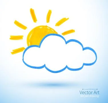 Sun and cloud Stock Illustration