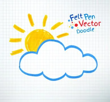 Sun and cloud Stock Illustration