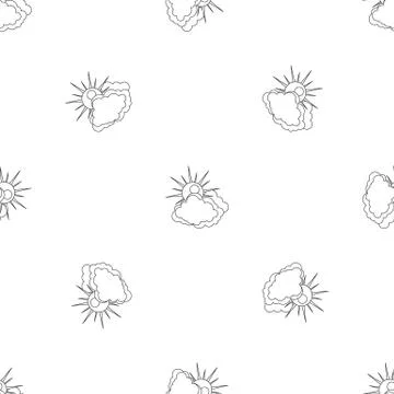 Sun and cloud pattern seamless vector Stock Illustration