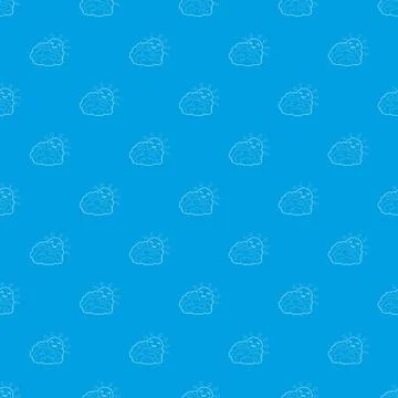 Sun and cloud pattern vector seamless blue イラスト素材