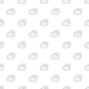 Sun and cloud pattern vector seamless Stock Illustration