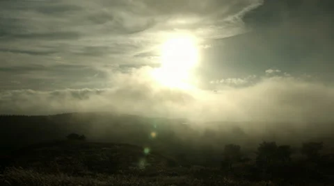 Sun and cloud stream at Takabocchikogen, no color grade Stock-Footage 68446656