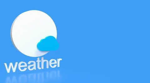 Sun and  cloud  for weather  concept 3d rendering Stock Illustration