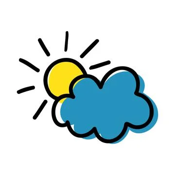 Sun and cloud for weather forecast icons Stock Illustration