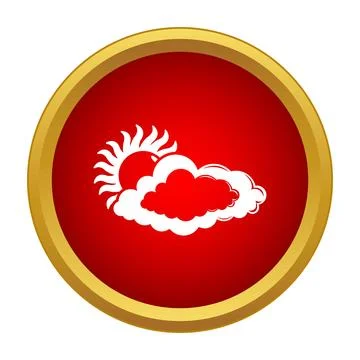 Sun and cloud weather forecast icon design Stock Illustration