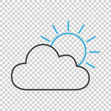 Sun and cloud weather icon, isolated vector illustration. Stock-Illustration