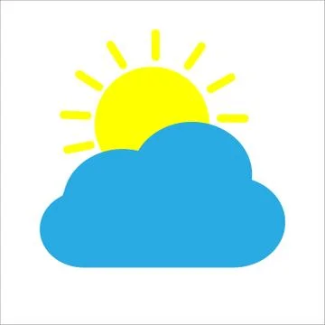The sun and cloud weather icon.vector Vector illustration Illustrazione stock