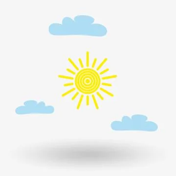 Sun and cloud weather web icon イラスト素材