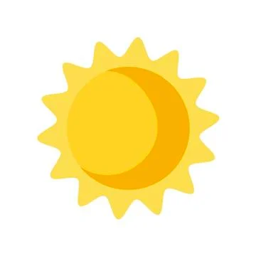 Sun and cloud weather on white background. Vector illustration in trendy flat Stockillustratie