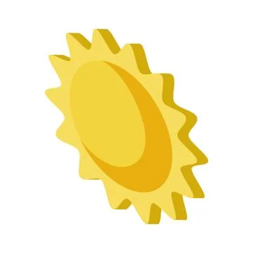 Sun and cloud weather on white background. Vector illustration in trendy flat Stock Illustration
