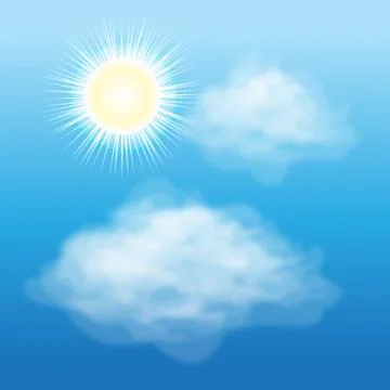 Sun and clouds Stock Illustration