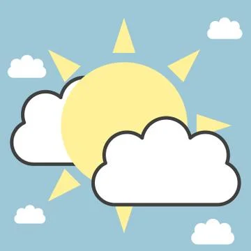 Sun and Clouds Stock Illustration