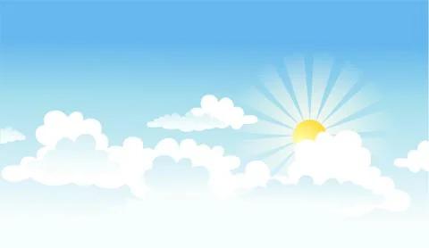 Sun and clouds Stock Illustration
