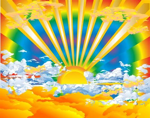 Sun and clouds, Stock Illustration