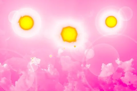 Sun and clouds with lens flare Stock Illustration