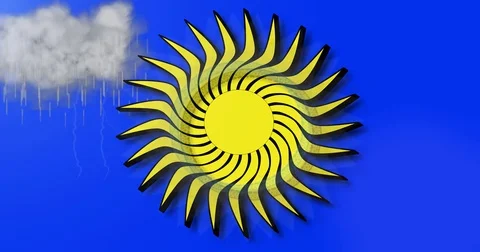 Sun and clouds with lensflare Stock Footage 72237631