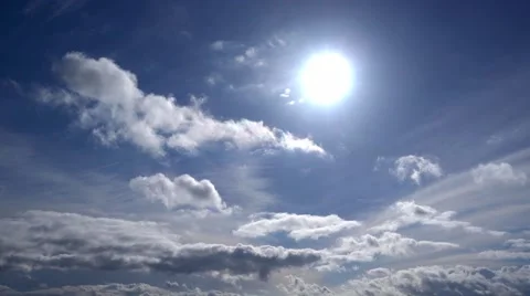 Sun and clouds in the sky Stock Footage 61911345