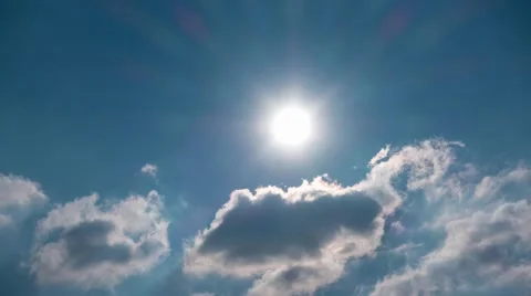 Sun and clouds in the sky Stock Footage 61913322