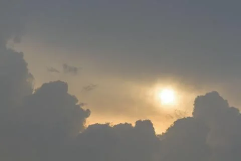 Sun and clouds on sky Foto stock