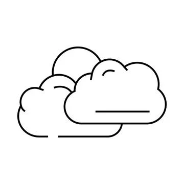 Sun and clouds summer sunlight line icon vector illustration Stock Illustration