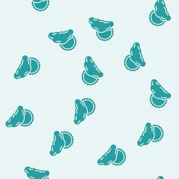 Sun and clouds summer sunlight glyph seamless pattern Stock Illustration