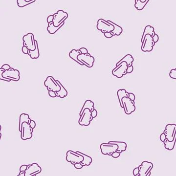 Sun and clouds summer sunlight line vector seamless pattern 스톡 일러스트