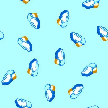 Sun and clouds summer sunlight isometric icon seamless pattern Stock Illustration