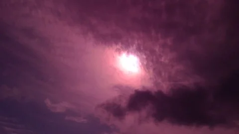 The sun and clouds through the filter glasses Stock Footage 73678879